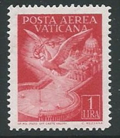 1947 VATICANO POSTA AEREA SOGGETTI VARI 1 LIRA MNH ** - W241 - Luftpost