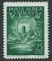 1947 VATICANO POSTA AEREA SOGGETTI VARI 25 LIRE MNH ** - W241 - Luftpost