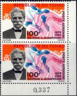 FAMOUS PEOPLE-Dr ALBERT SCHWEITZER-PAIR WITH PLATE NUMBER-CHAD-MNH-A6-476 - Albert Schweitzer