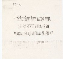J1609 - Czechoslovakia (1945-79) Control Imprint Stamp Machine (R!): Week Nutrition & Health (more Milk, Fruits, Vegetab - Légumes