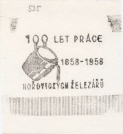 J1617 - Czechoslovakia (1945-79) Control Imprint Stamp Machine (R!): 100 Years Of Work Horovice Ironworkers 1858-1958 - Proeven & Herdrukken