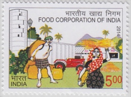 INDIA 2014 Food Corporation Of India Farming Agriculture Tractor 1v Mint Stamp MNH - Neufs