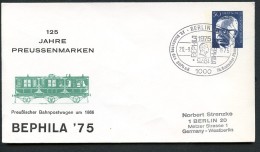 BERLIN PU50 C1/001 Privat-Umschlag BAHNPOSTWAGEN Sost. 1975  NGK 10,00 € - Privatumschläge - Gebraucht