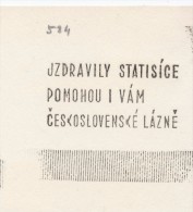 J1638 - Czechoslovakia (1945-79) Control Imprint Stamp Machine (R!): Heal Yourself Thousands - Czechoslovak Spas - Prove E Ristampe