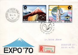 HONGRIE. PA 327-8 De 1970 Sur Enveloppe 1er Jour. Expo. D'Osaka/Fuji-Yama. - 1970 – Osaka (Japan)