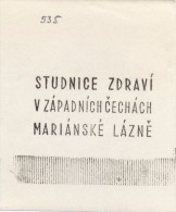 J1642 - Czechoslovakia (1945-79) Control Imprint Stamp Machine (R!): Fountain Health - Marianske Lazne (Spa) - Thermalisme