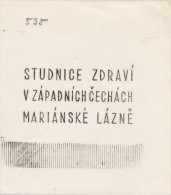 J1643 - Czechoslovakia (1945-79) Control Imprint Stamp Machine (R!): Fountain Health - Marianske Lazne (Spa) - Proeven & Herdrukken