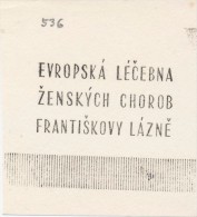 J1644 - Czechoslovakia (1945-79) Control Imprint Stamp Machine (R!): Europe Hospital Female Diseases - Frantiskovy Spa - Proeven & Herdrukken