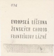 J1645 - Czechoslovakia (1945-79) Control Imprint Stamp Machine (R!): Europe Hospital Female Diseases - Frantiskovy Spa - Thermalisme
