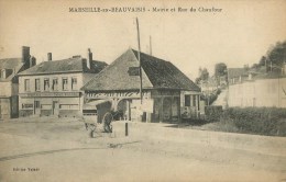 Marseille-en-Beauvaisis (60.Oise) Mairie Et Rue Du Chaufour - Café Français, Tabac , Billard - Marseille-en-Beauvaisis