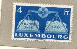 LUXEMBOURG : En Faveur De L´Europe Unie : Balence (Europe Unie = Paix) - Oblitérés