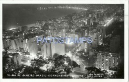 9232 BRAZIL BRASIL RIO DE JANEIRO COPACABANA OF NIGHT POSTAL POSTCARD - Andere & Zonder Classificatie