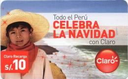 Lote TTE47, Peru, Tarjeta Telefonica, Phone Card, Claro, Navidad, 2010, Niño, Mar, Christmas - Peru