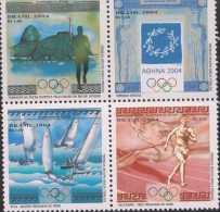 O) 2004 BRAZIL, SAILING, OLYMPIC GAMES, HILL PAN DE AZUCAR, SET MNH - Unused Stamps