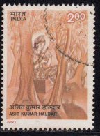 India Used 1991, Asit Kumar Haldar, Art Painitng, Buddha With Arrow, Archery, Deer - Used Stamps