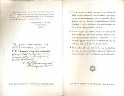 Bedel Brief Pastoor Plaetinck Parochie Oostwinkel 1957 - Alimentaire