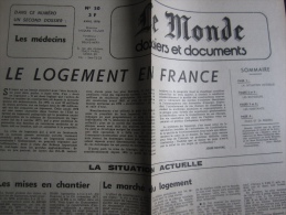 Le Monde Dossiers & Documents N° 50 : Le Logement En France. 1978 (Jauni) 4 Pages - Medicina & Salute