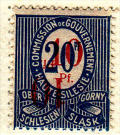 Germany Upper Silesia 10/20 Overprint Double Mint Hinged * Signed - Other & Unclassified