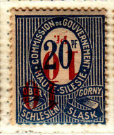 Germany Upper Silesia 10/20 Overprint Double Invert Mint Hinged * Signed - Other & Unclassified