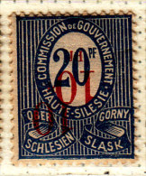 Germany Upper Silesia 10/20 Overprint Double Invert Mint Hinged * Signed - Other & Unclassified