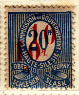 Germany Upper Silesia 10/20 Overprint Double Mint Hinged * Signed - Other & Unclassified