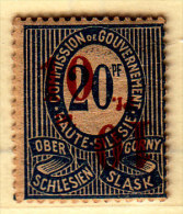 Germany Upper Silesia 10/20 Overprint Double Invert Mint Hinged * Signed - Other & Unclassified
