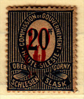 Germany Upper Silesia 10/20 Overprint Double Mint Hinged * Signed - Other & Unclassified