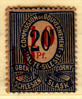 Germany Upper Silesia 10/20 Overprint Double Mint Hinged * Signed - Other & Unclassified