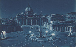 AK Citta Vaticano Vatikan Nacht Basilica Pietro Peterskirche Petersplatz Notte Nuit Bei Rom Roma Clair Lune Chiara Luna - Vatican