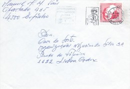 TIMBRES -  STAMPS- LETTRE - MARCOPHILIE - PORTUGAL -  NAVEGATEUR GIL EANES - CACHET 08-11-1991- CALDAS DA RAINHA - Lettres & Documents