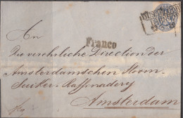 PREUSSEN  1861  2 Gr   "DUSSELDORF - BAHNHOF" COMPLETE LETTER  To  AMSTERDAM - Briefe U. Dokumente