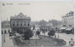 CPA BRUXELLES Gare Du Luxembourg  Nels Serie 1 N° 199 Voyagé 1908 Cachet PORTE FLANDRES - Nahverkehr, Oberirdisch