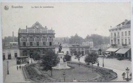 CPA BRUXELLES Gare Du Luxembourg  Nels Serie 1 N° 199 Voyagé 1908 Cachet PORTE FLANDRES - Transport Urbain En Surface