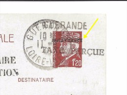 SURCHARGE RENVERSEE LIBERATION, 1945 Entier PETAIN 1.20, GUERANDE, ILOT DE ST NAZAIRE, VIVE LA LIBERATION - Libération