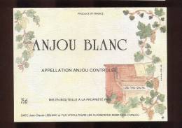 Etiquette De Vin  Anjou Blanc - Leblanc à Faye D´Anjou (49) - Ilustrateur  J. Guibert - Thème Musique (Piano) - Music