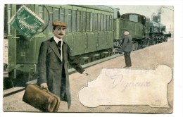 CPA  91 :  VIGNEUX   J'arrive Avec Train   1909     VOIR  DESCRIPTIF  §§§ - Vigneux Sur Seine