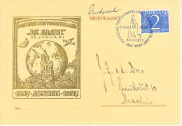 1947 Globe-briefkaart Met Gelegenheidsstempel Postzegeltentoonstelling  Arnhem Naar Maassluis - Covers & Documents