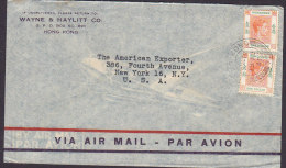 Hong Kong Airmail Par Avion WAYNE & HAYLITT Co., HONG KONG 1948 Cover Brief NEW YORK United States 2x 1$ George VI. - Storia Postale