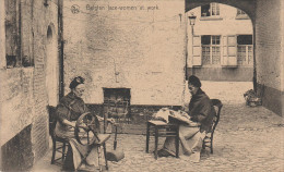 CPA - AK Belgian Lace - Woman At Work Riehmen Spitze Textil Arbeit Beruf Stempel Athus Bei Aubange Belgien Belgique - Aubange