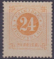 18/72-79 SVEZIA SWEDEN SVERIGE 24o. Giallo  N.22 MH.  Cat. € 900,00 - Unused Stamps