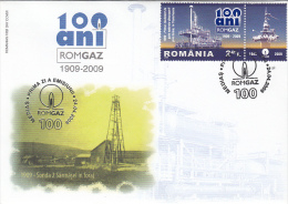 19783- GAS EXTRACTION WELL, ROMGAZ COMPANY, COVER FDC, 2009, ROMANIA - Gaz