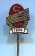 VOLLEYBALL - TVF Federation Turkey, Vintage Pin Badge, Enamel - Volleybal