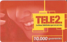 TARJETA DE PARAGUAY DE TELE 2 DE10000 GUARANIES - Paraguay