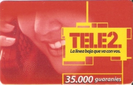 TARJETA DE PARAGUAY DE TELE 2 DE 35000 GUARANIES - Paraguay