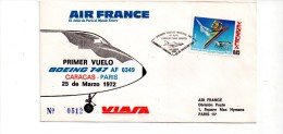 179 Caracas  Paris  25  03 1972 Ema Air France - Primeros Vuelos