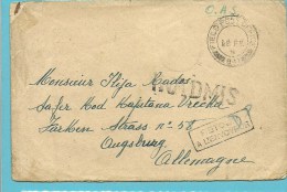 Brief Van  "A.B." Met Stempel FIELD POST OFFICE Naar Allemagne, Stempel INADMIS + RETOUR...... - WW II (Covers & Documents)