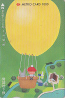 Carte Prépayée Ancienne Japon - MONTGOLFIERE & Lapin - BALLOON JAPAN Prepaid Card - BALLON Sport Metro Karte - 156 - Sport