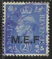 COLONIE OCCUPAZIONI STRANIERE MEF 1943 - 1947 M.E.F. 2 1/2 P USATO USED OBLITERE´ - Occ. Britanique MEF