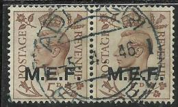 COLONIE OCCUPAZIONI STRANIERE MEF 1943 - 1947 M.E.F. 5 P COPPIA USATA IN ERITREA PAIR USED OBLITERE´ - Britische Bes. MeF