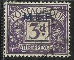 MEF OCCUPAZIONE STRANIERE BRITANNICA 1942 M.E.F. POSTAGE DUE SEGNATASSE TASSE TAXE 3 P 3d USATO USED OBLITERE´ - Occ. Britanique MEF